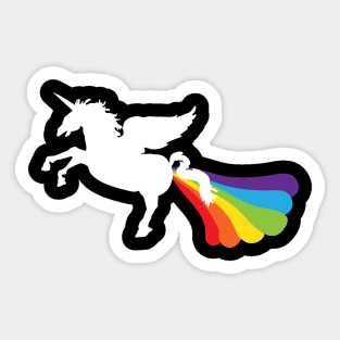 Unicorn Pooping Rainbows Funny LGBT Pride Sticker